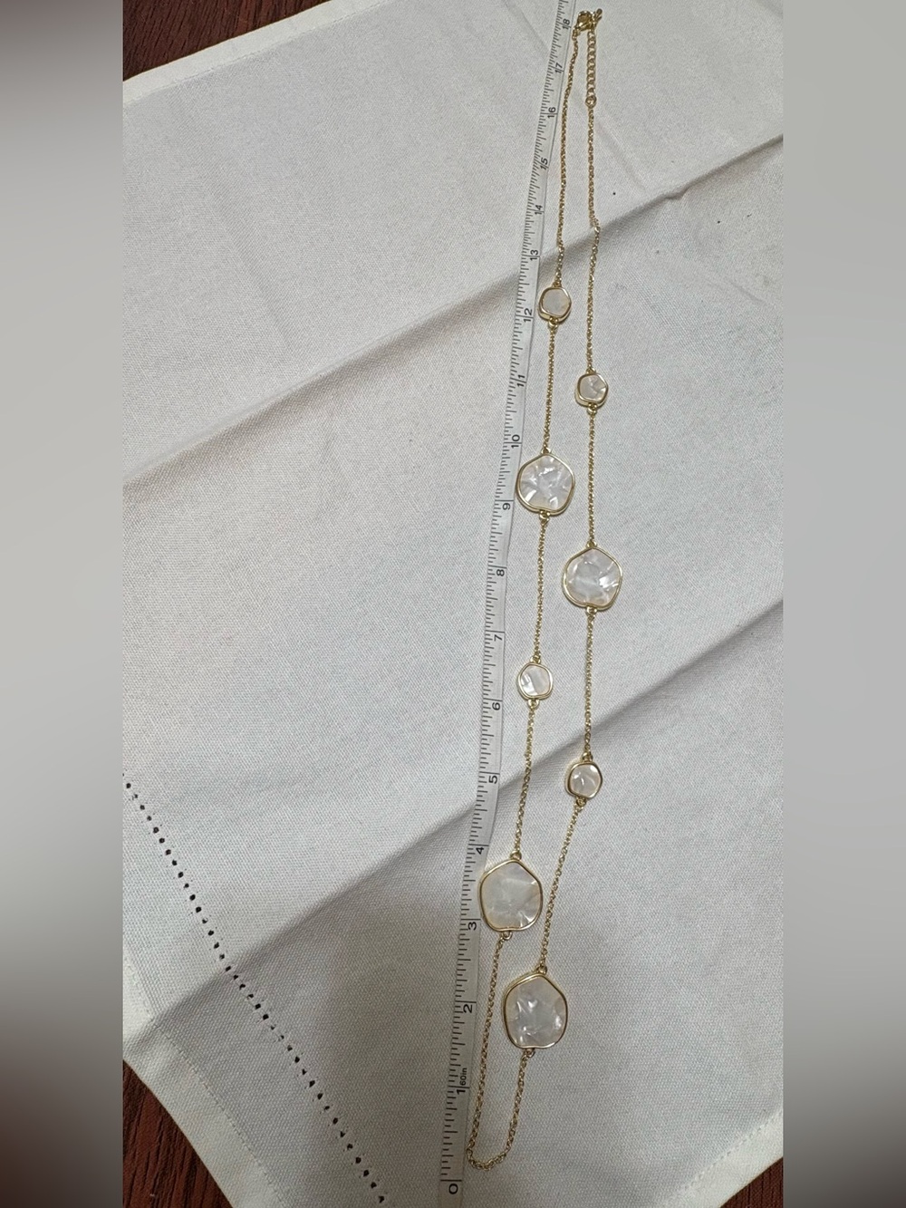 Mother of Pearl Un-branded Long Layering Necklace 36”
